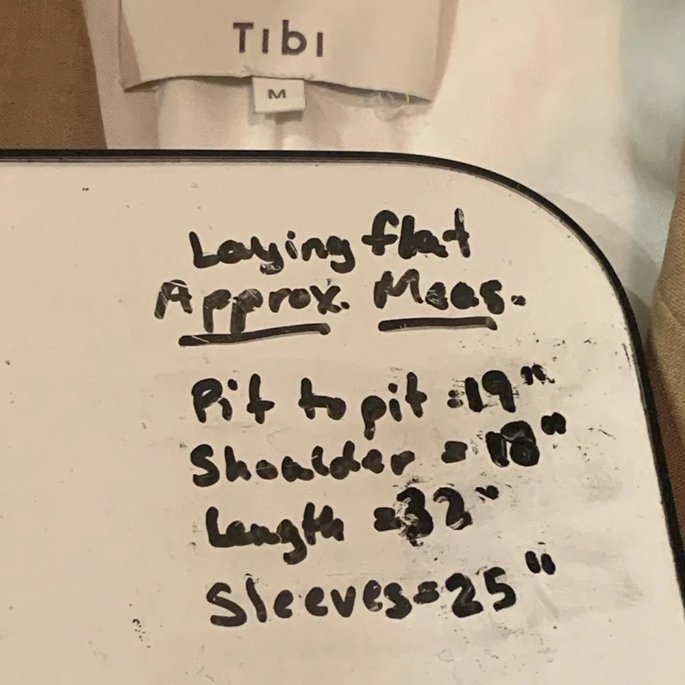 Tibi Tropical Wool Womens Tan  Drawstring Medium  Blazer Preppy Quiet Luxury - Picture 8 of 8